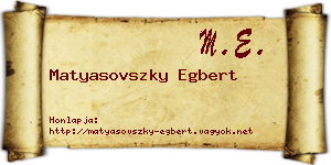 Matyasovszky Egbert névjegykártya